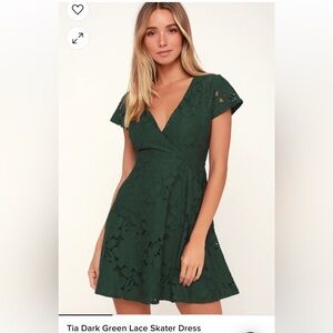 Lulus Emerald Green Lace Dress